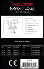 Aquatop MaxFlow Power Head PH8 - 211gph