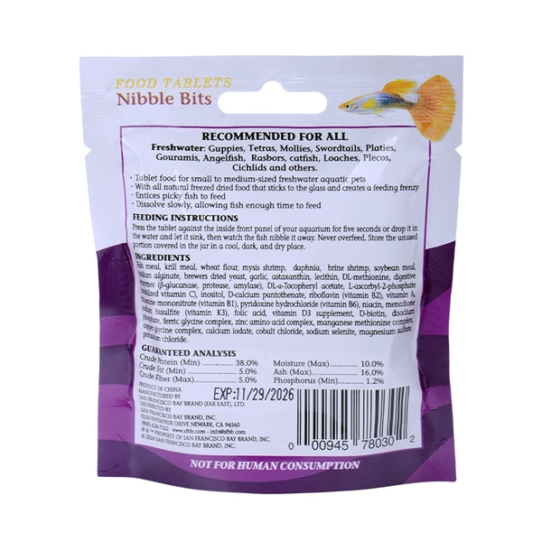 Bay Brand Nibble Bits - Freshwater Carnivore Small Tablets (10mm) 0.37oz