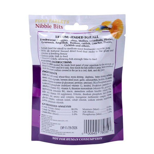 Bay Brand Nibble Bits - Freshwater Carnivore Large Tablets (20mm) 2.1oz