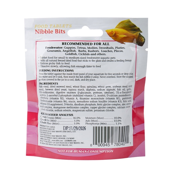 Bay Brand Nibble Bits - Freshwater Herbivore Small Tablets (10mm) 0.37oz