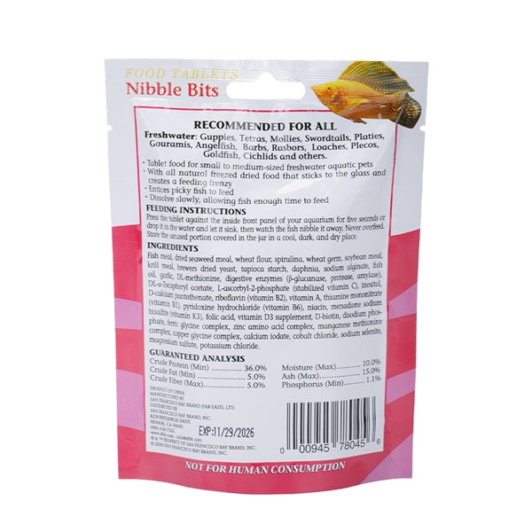 Bay Brand Nibble Bits - Freshwater Herbivore Large Tablets (20mm) 2.1oz