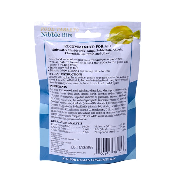 Bay Brand Nibble Bits - Saltwater Herbivore Large Tablets (20mm) 2.1oz