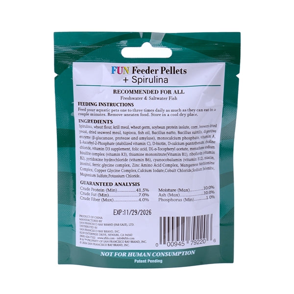 Bay Brand FUN Feeder Pellets - Spirulina (0.6 - 0.9mm) 0.7oz