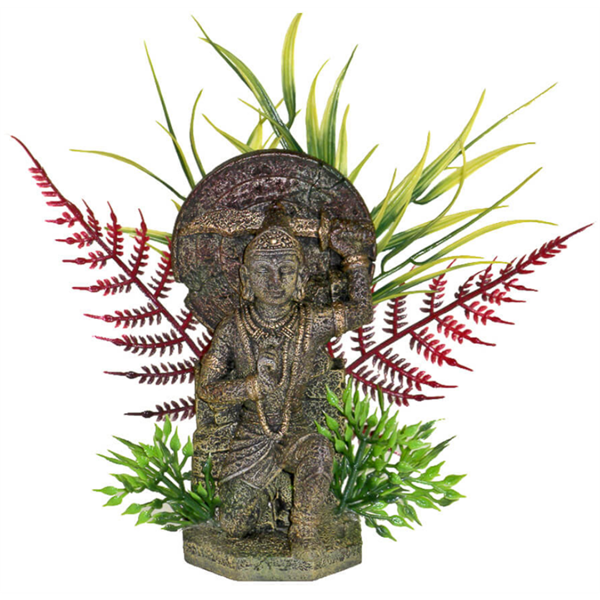Blue Ribbon Exotic Ornaments - Buddha Warrior with Plants - Small