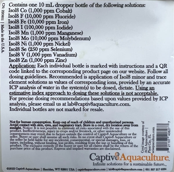 Captiv8 Reef BluePrint - Isol8: Minor and Trace Element Pack