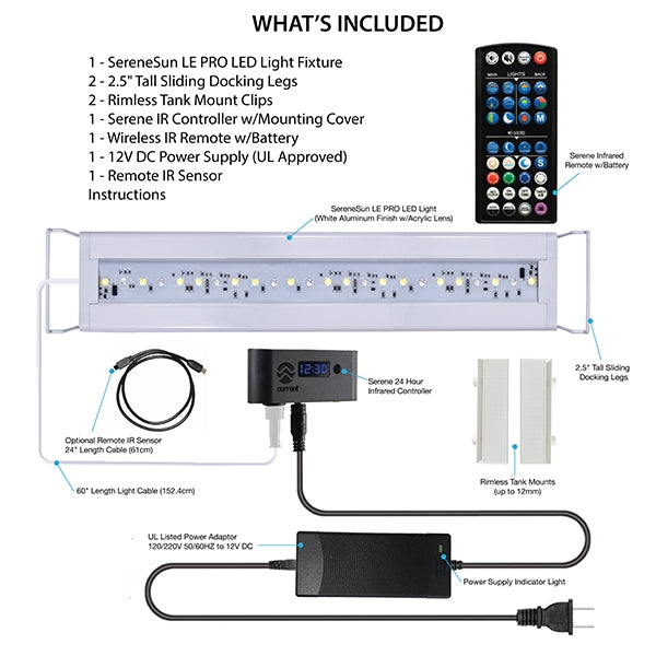 Current SereneSun LE PRO LED Light  48"-60" w/Wireless 24 Hr. Remote Control