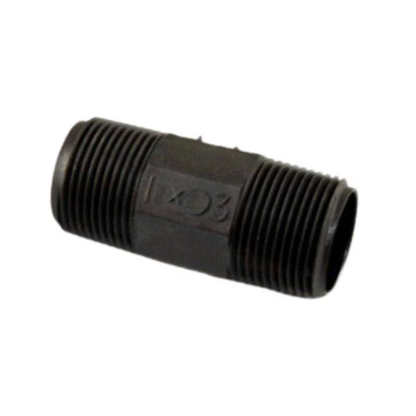 Marlex Nipple 1" x 3" - TxT BLACK