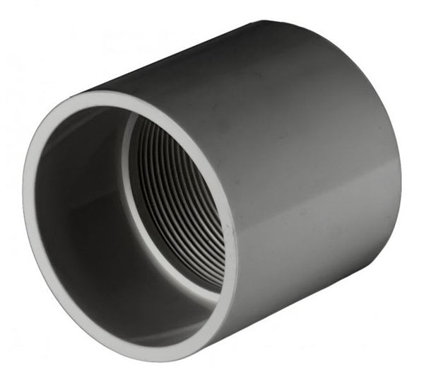 PVC Female Adapter - Schedule 80 GRAY - Socket x FPT - 1 1/2-Inch