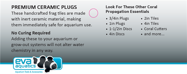 Eva Aquatics Ceramic Frag 1" Plug - 20 Pack - White