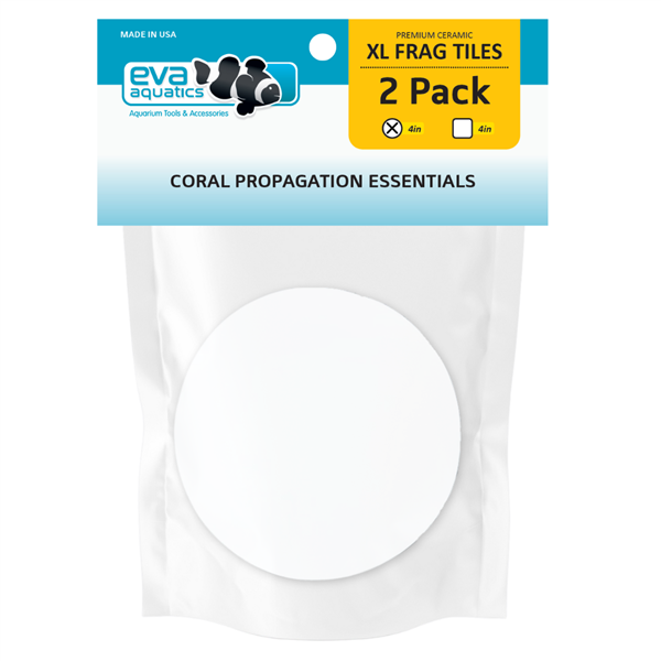 Eva Aquatics Ceramic Frag 4" Round Tile - 2 Pack - White