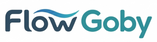 Flow Goby logo with a blue and gray color scheme on a white background