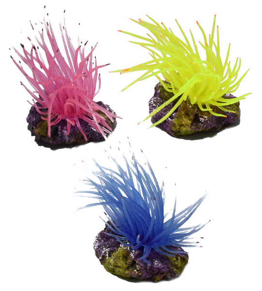 Hikari Resin Ornament - Anemone on Rock Resin Ornament 3 Color Pack
