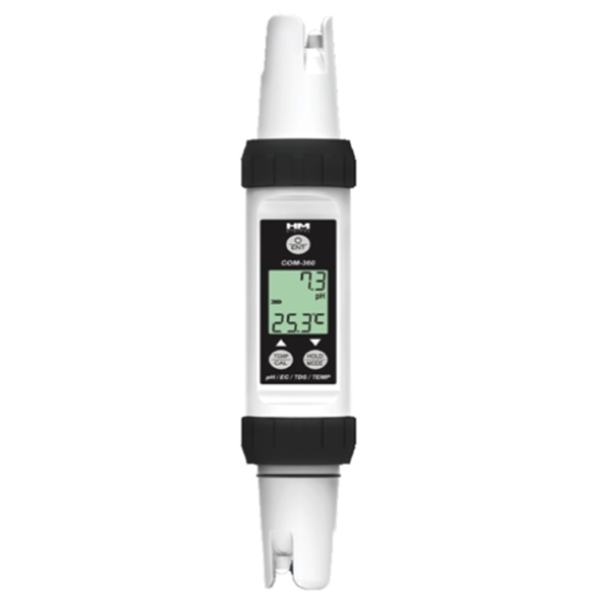 HM Dual Side Meter COM 360 PH/TDS/Temp Water Resistant Handheld Meter