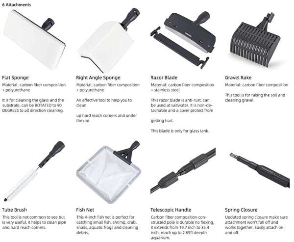 Hygger Aquarium Cleaning Set 6-in-1