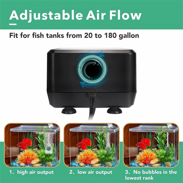 Hygger Adjustable Eco Air Pump HG981-10W