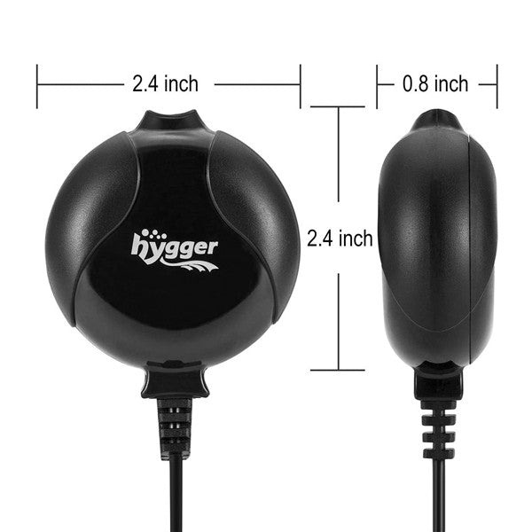 Hygger Ultra Silent Piezoelectric Cermic Mini Air Pump HG811-1.5W - Black