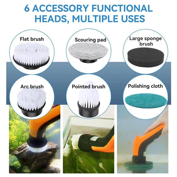 Hygger 6-in-1 Aquarium Electric Cleaning Brush