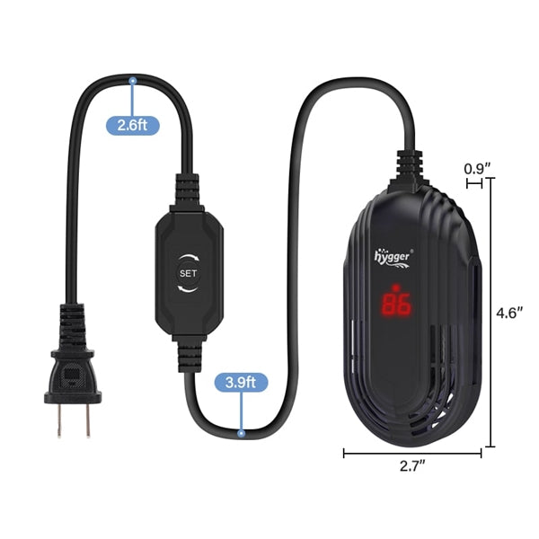 Hygger Mini Heater (Flat Oval Style) - HG097-25W