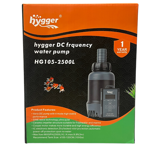 Hygger DC Frquency Water Pump 660gph HG105-2500L