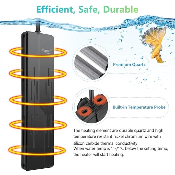 Hygger Quartz Tube Aquarium Heater - HG102-800W