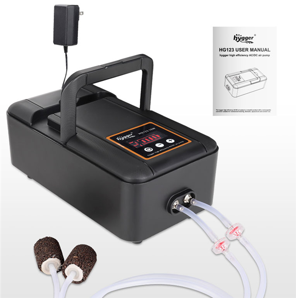 Hygger High Efficiency AC/DC Rechargeable Aquarium Air Pump - HG123-10W