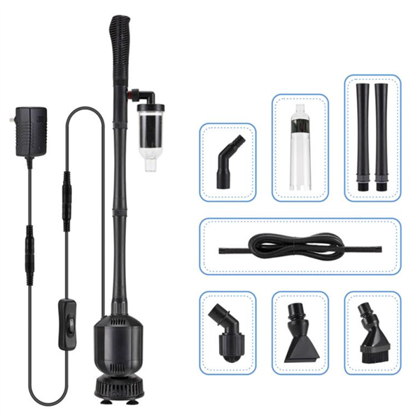 Hygger 5-in-1 Electric Aquarium Gravel Cleaner - Black - HG955-DC
