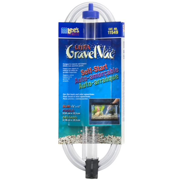 Lee's 12" Slim Gravel Vacuum Cleaner, Self-Start & Hose Clip