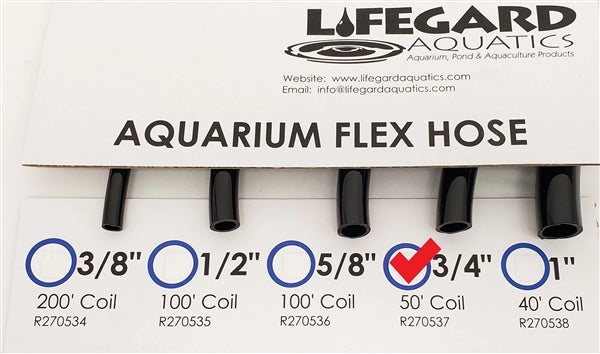Lifegard 3/4" ID x 50' PVC Flexible Tubing - Black