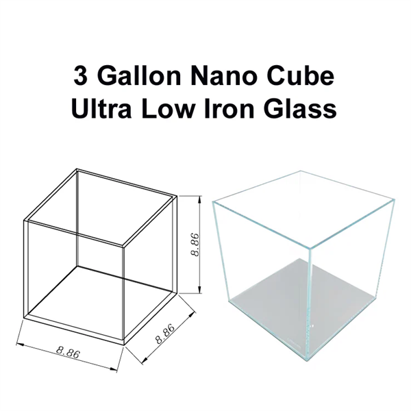 Lifegard 3 Gallon Nano Cube Low Iron Ultra Clear Glass Tank