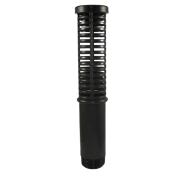 Black Suction Screen w/ Gravel Guard 1-1/8" x 8" Tall 1" Male Thread