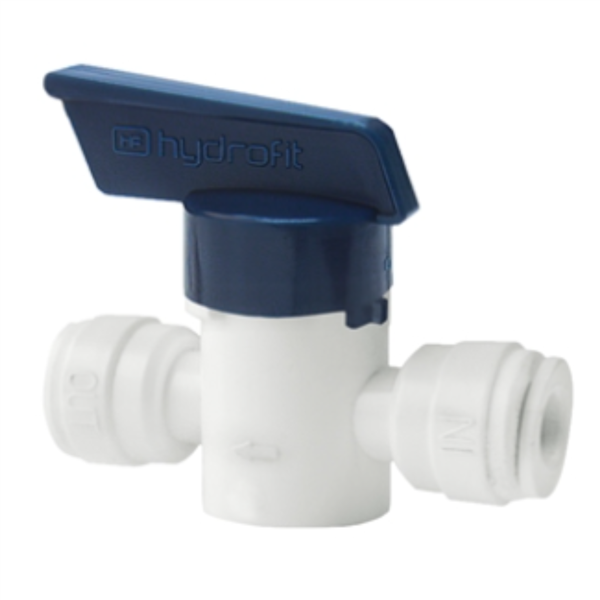 RO Inline Ball Valve 1/4" Tube QC x 1/4" Tube QC