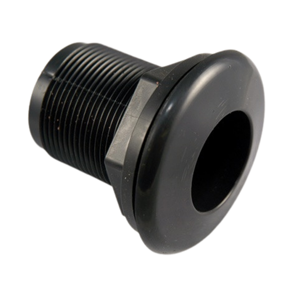 Schedule 40 Bulkhead 1" SxT Black (Hole Size 1-3/4")