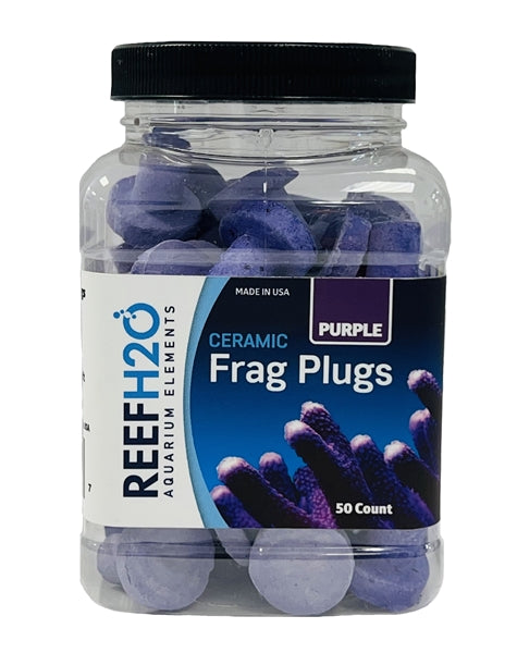 ReefH2O Bulk Ceramic Frag Plug Purple 50 Count Jar - 3/4" Top