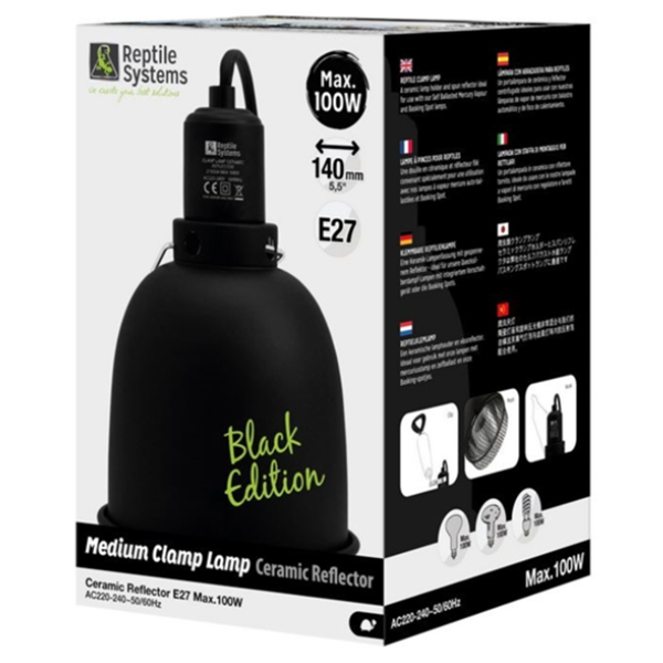 Reptile Systems Black Edition Clamp Lamp MEDIUM