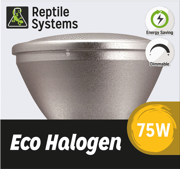 Reptile Systems Eco Halogen Lamp Kit 75 Watt White