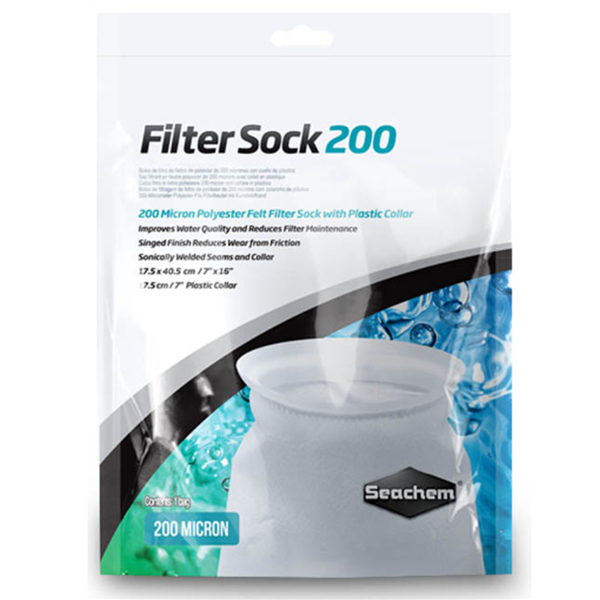 Seachem Filter Sock 200 Micron Welded 7" x 16"
