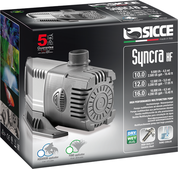 Sicce Syncra HF16 Pump 4200gph - Max Head 15.4'