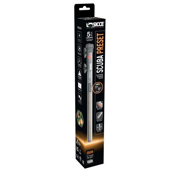 Sicce SCUBA Preset 250 - Submersible Heater - 250 Watt
