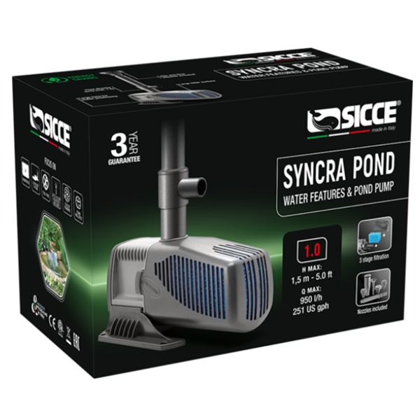 Sicce SyncraPond 1.0 Pond Pump with Fountain - 251gph