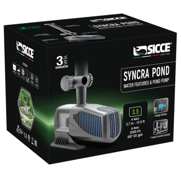 Sicce SyncraPond 3.5 Pond Pump with Fountain - 687gph