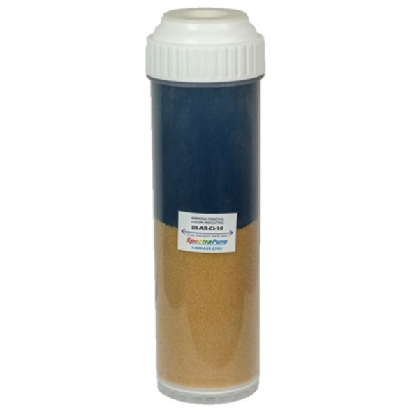 SpectraPure Ammonia Removal Color-Indicating DI Cartridge - 10" (DI-AR-CI-10)