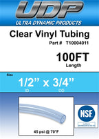 UDP Clear Vinyl Tubing - 1/2" ID x 3/4" OD - 100 Ft. Box
