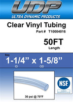 UDP Clear Vinyl Tubing - 1-1/4" ID x 1-5/8" OD - 50 Ft. Box