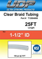 UDP Braided Vinyl Tubing - 1-1/2" ID x 2" OD - 25 Ft. Box