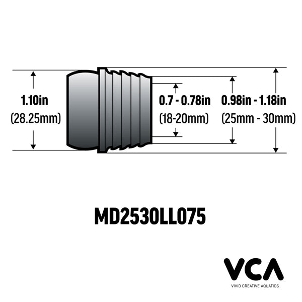 VCA Multidapter 25-30mm Pipe Socket to 3/4" Loc-Line Adapter