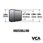 VCA Multidapter 25-30mm Pipe Socket to 1" Modular Hose Adapter Loc-Line Adapter