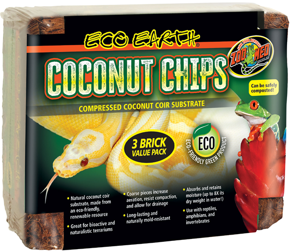 ZooMed Eco Earth Coconut Chips Brick 3pk